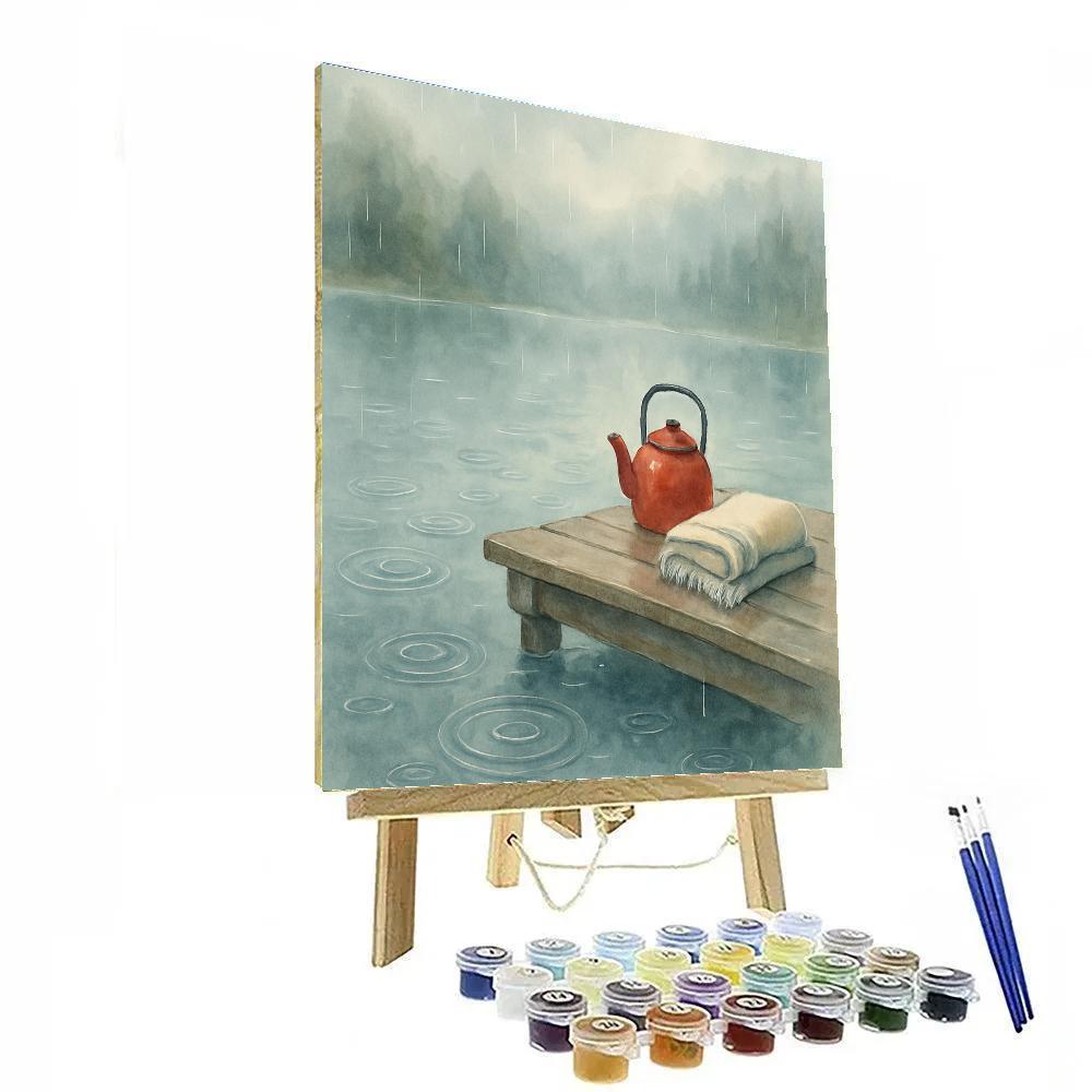 Rainy Day Tea Kettle Dockside paint by number