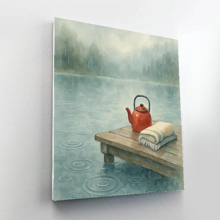 Rainy Day Tea Kettle Dockside paint by number