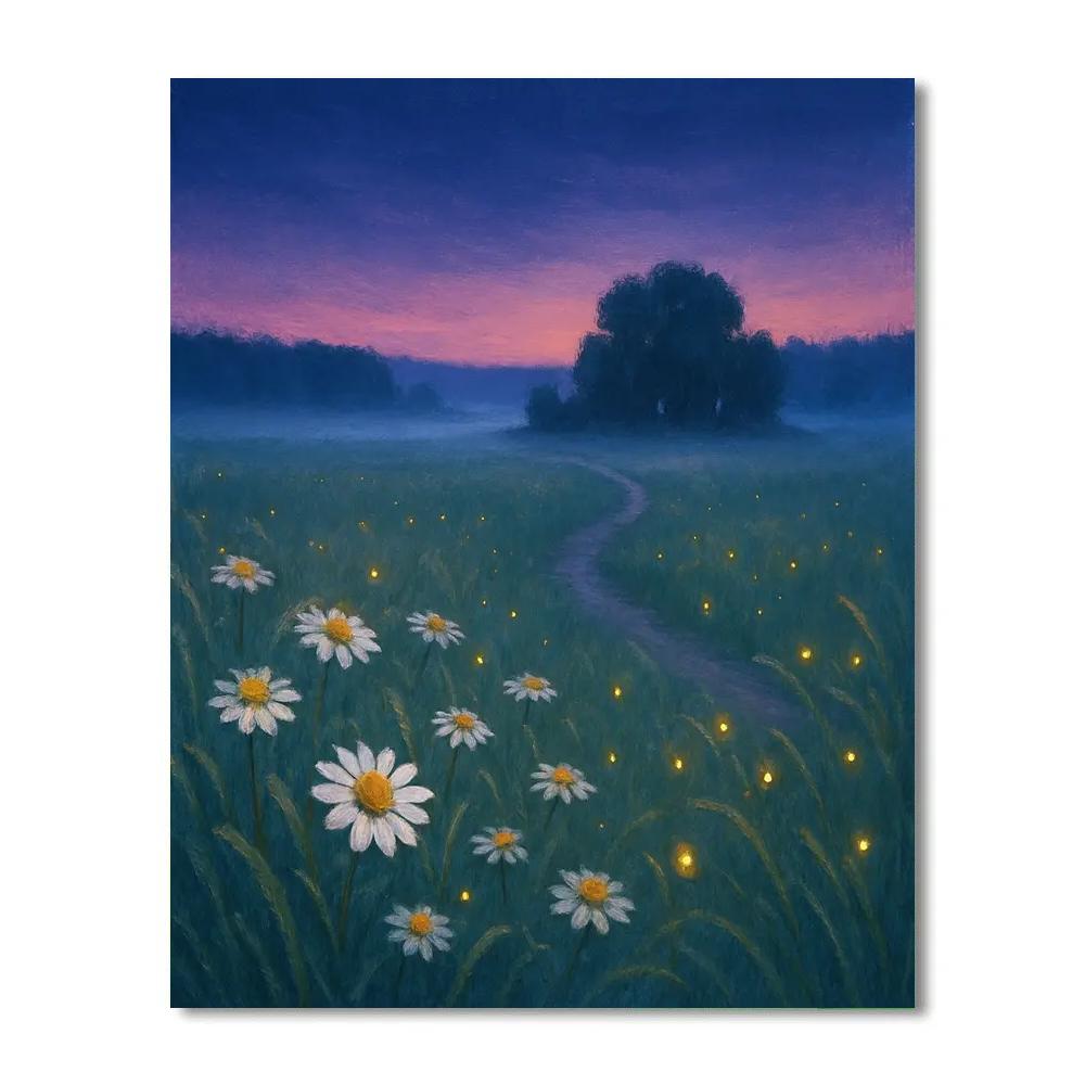 Twilight Meadow With Firefly Glow painting number kit