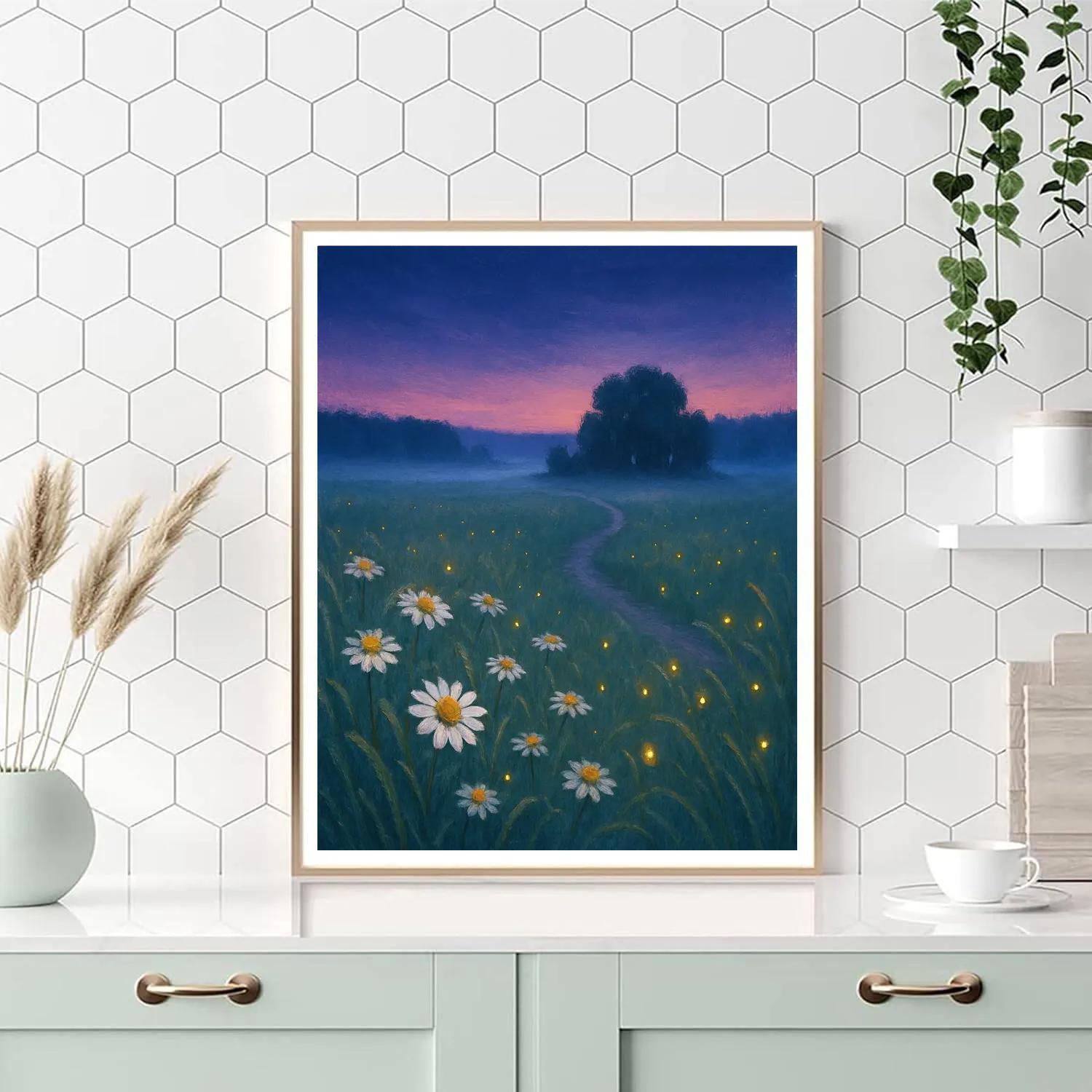 Twilight Meadow With Firefly Glow painting number kit
