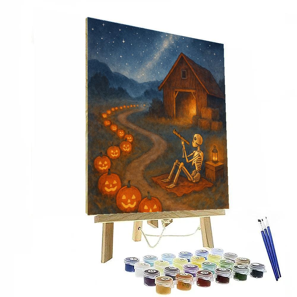 Carved Pumpkin Path To The Stargazer Barn paint by color
