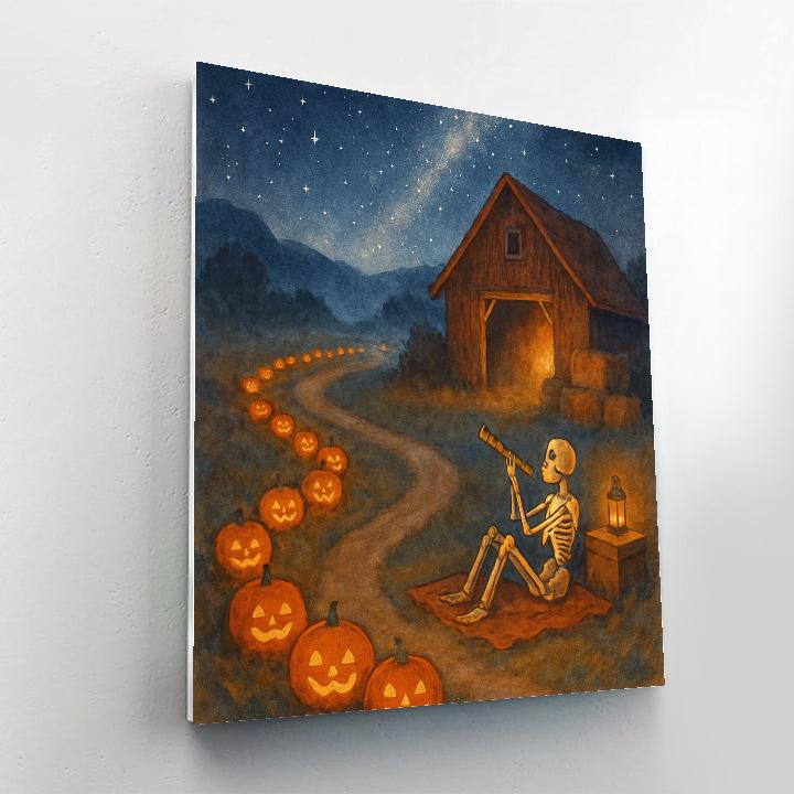 Carved Pumpkin Path To The Stargazer Barn paint by color
