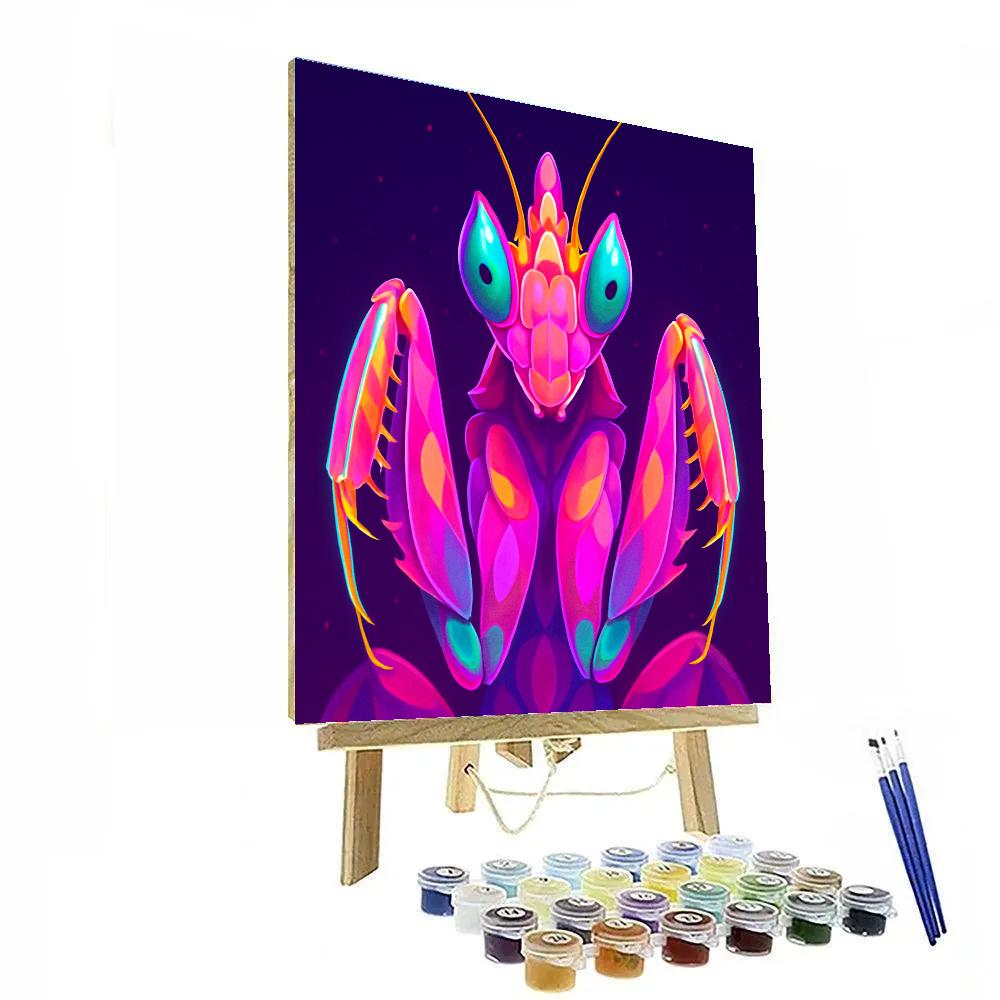 Galactic Bloom Orchid Mantis paint by numbers