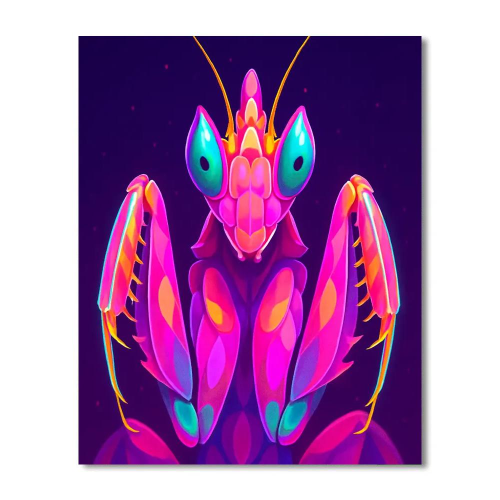 Galactic Bloom Orchid Mantis paint by numbers
