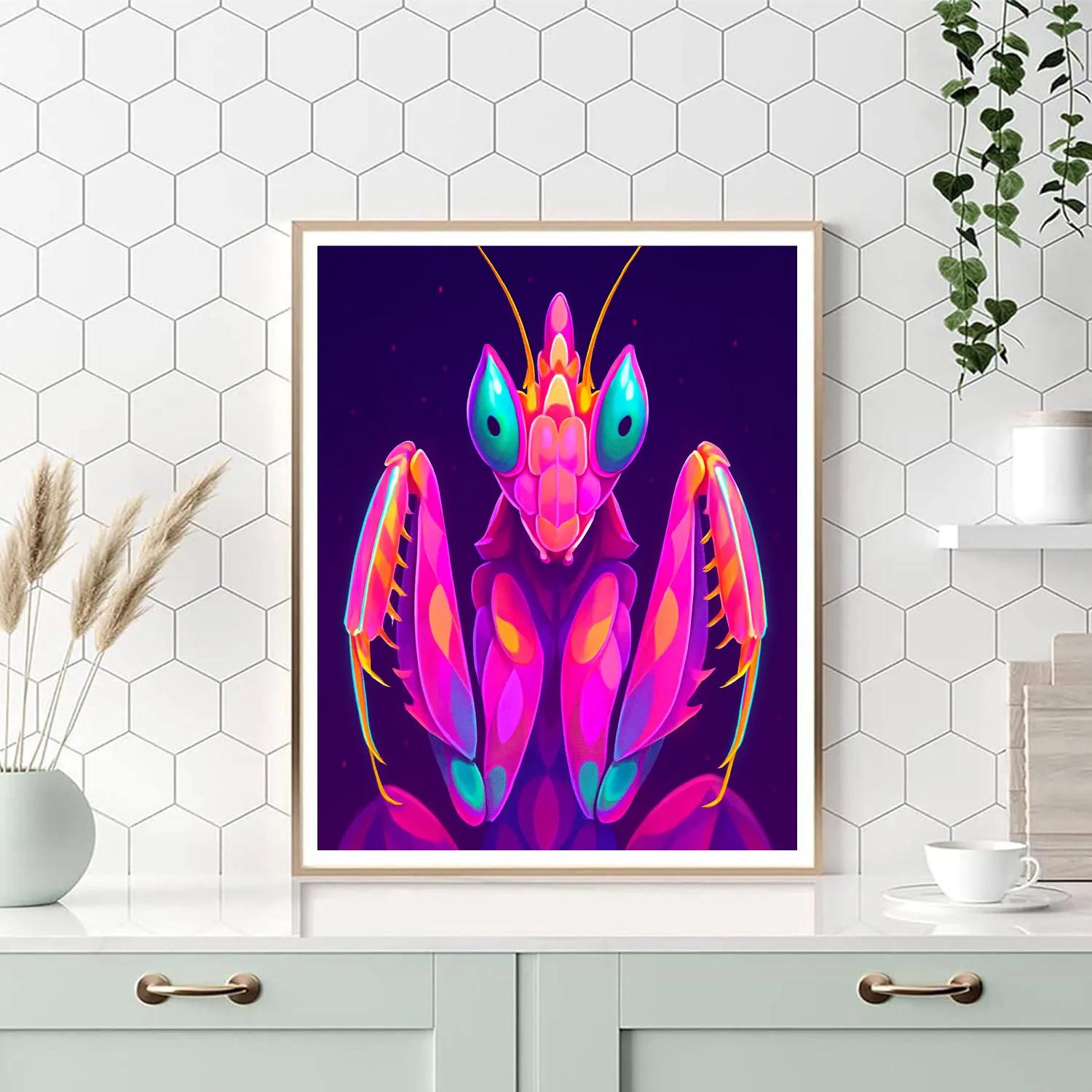 Galactic Bloom Orchid Mantis paint by numbers