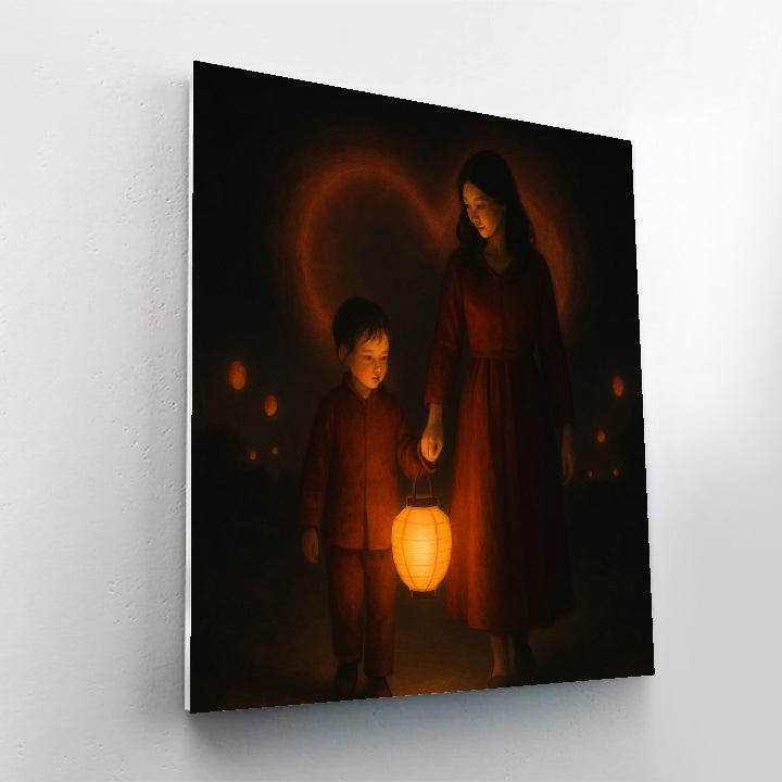 Festival Lantern Walk With Mom paint by color