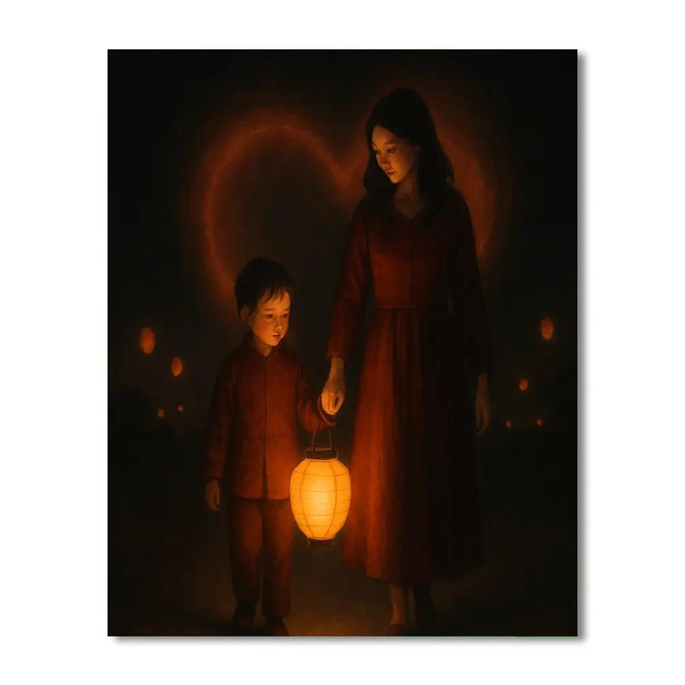 Festival Lantern Walk With Mom paint by color
