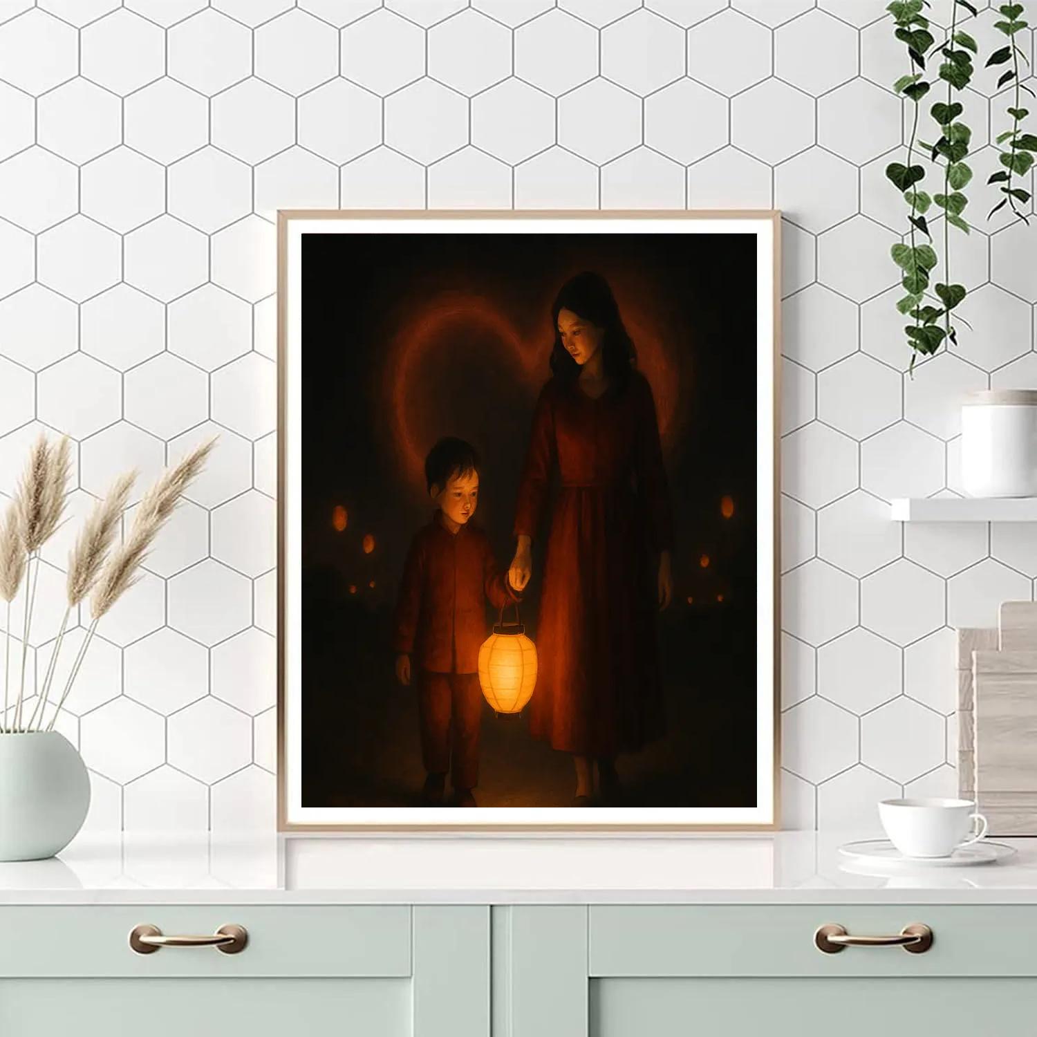 Festival Lantern Walk With Mom paint by color