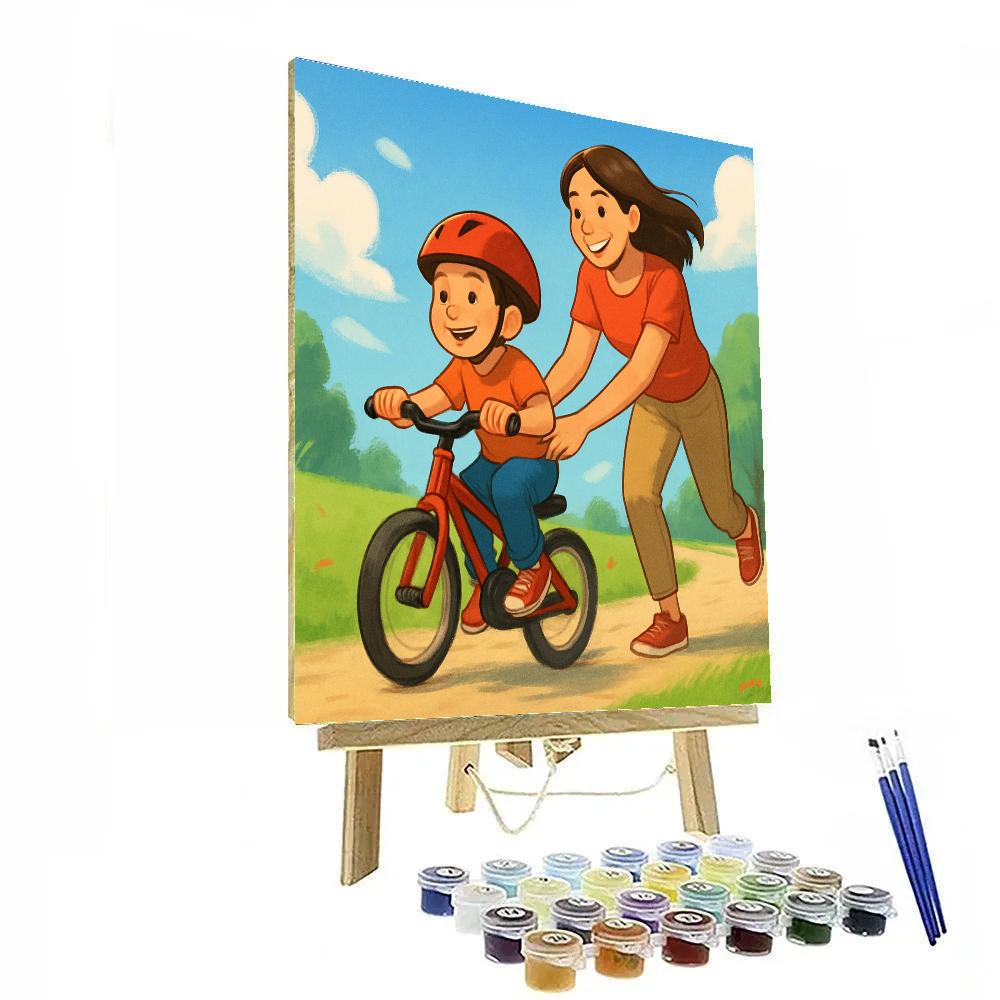 First Bike Ride Steadying Hands paint by color
