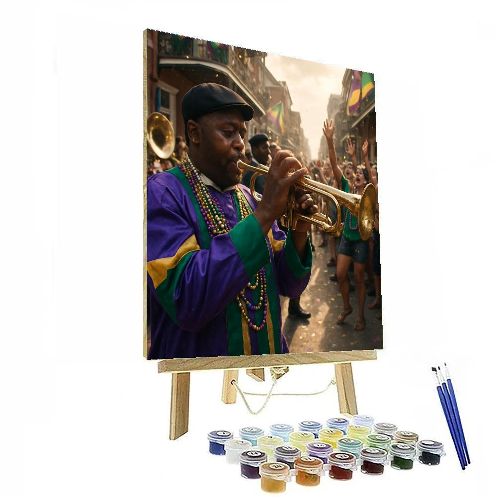 Mardi Gras Brass Band New Orleans Street paint by color
