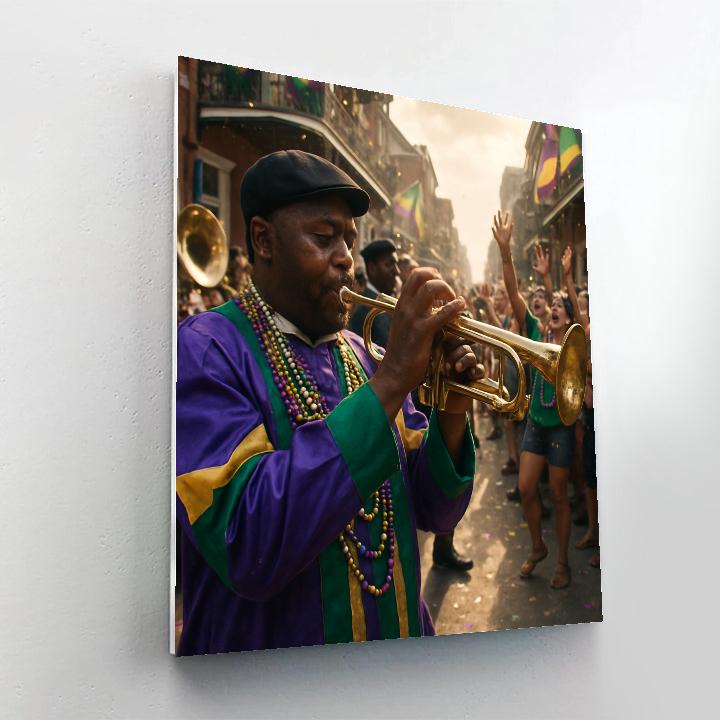Mardi Gras Brass Band New Orleans Street paint by color