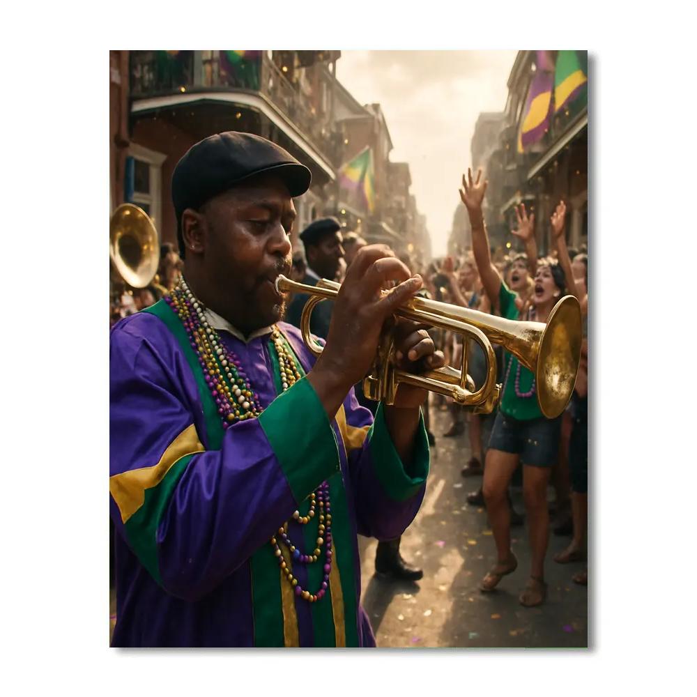 Mardi Gras Brass Band New Orleans Street paint by color