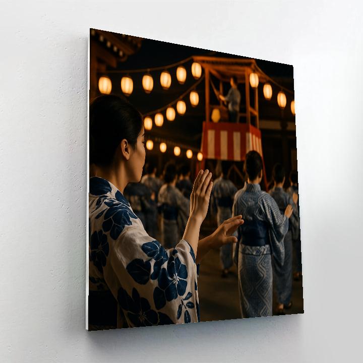 Obon Bon Odori Dance Kyoto Temple Grounds paint by color