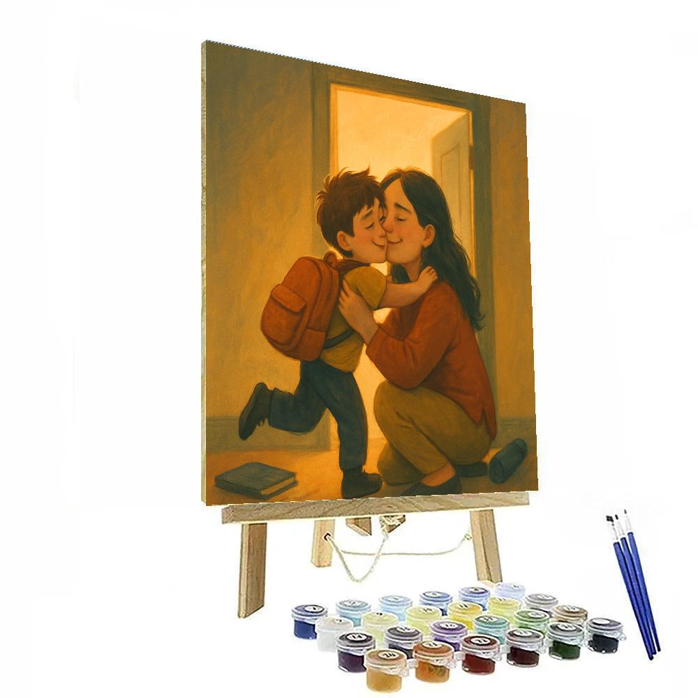 After School Backpack Hug paint by numbers