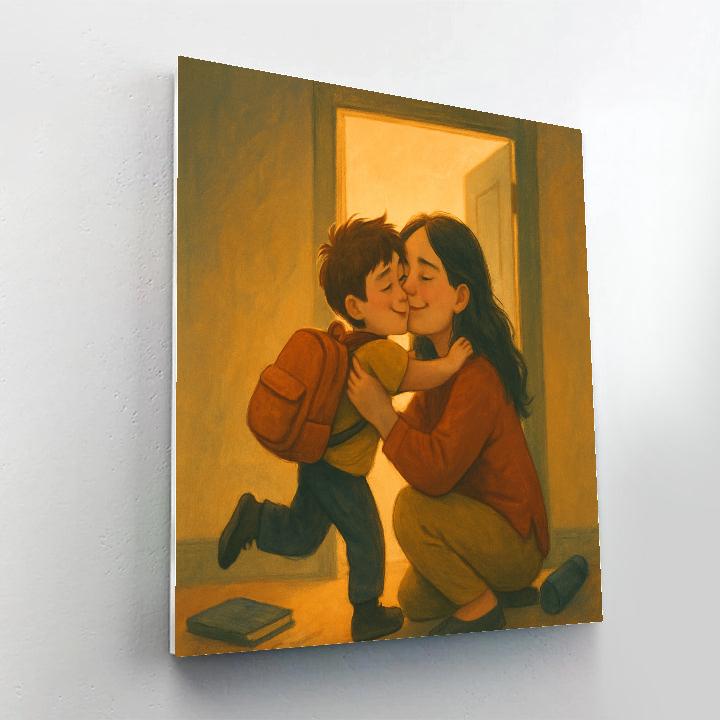 After School Backpack Hug paint by numbers