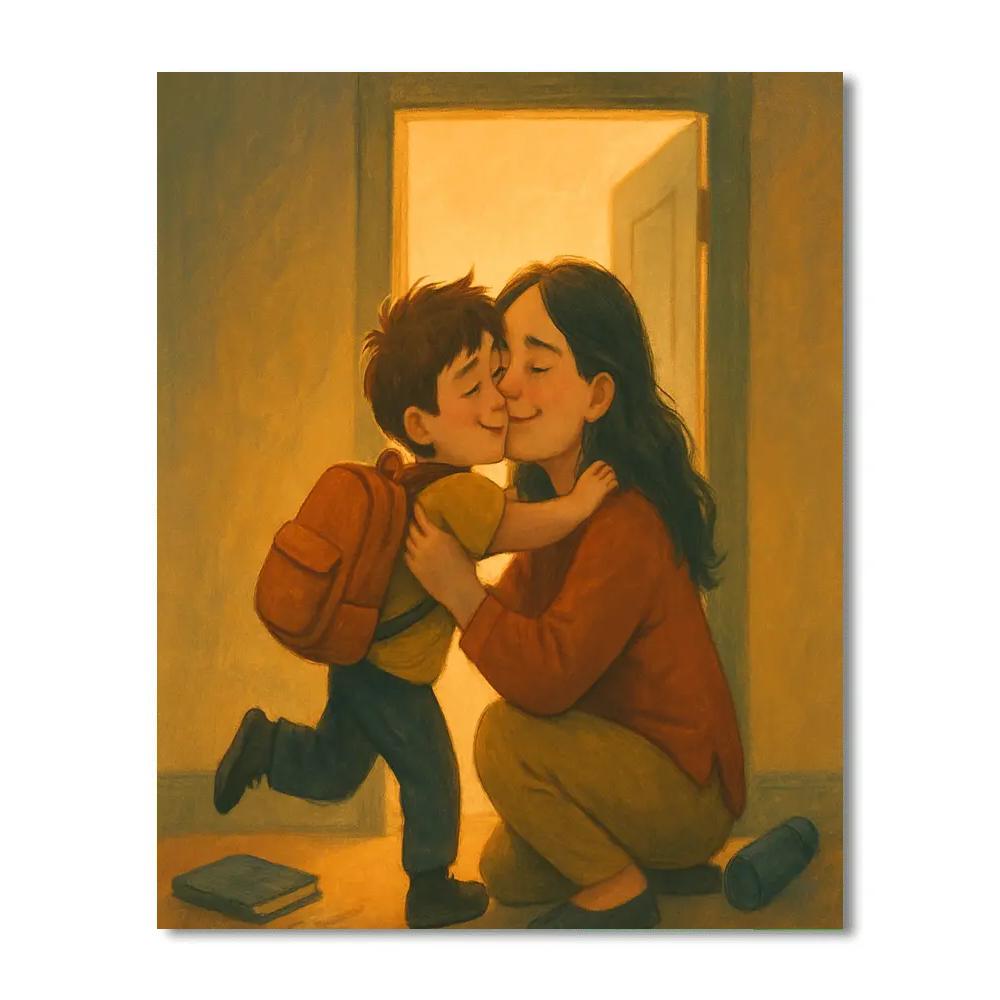 After School Backpack Hug paint by numbers