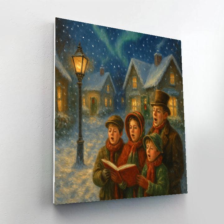 Starlit Carolers In Snowy Lane DIY paint by numbers