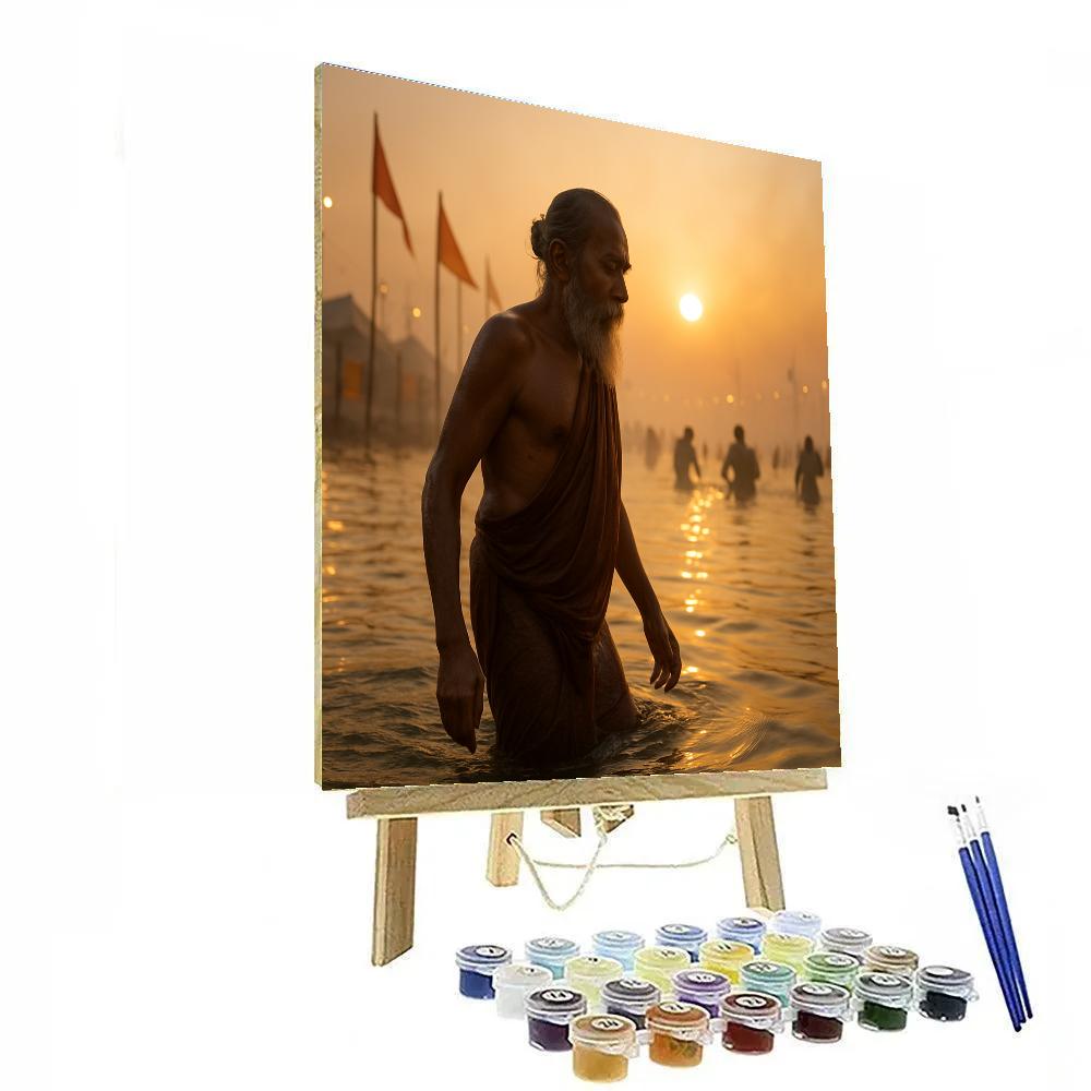 Kumbh Mela Sunrise Dip Prayagraj Paint by numbers kits