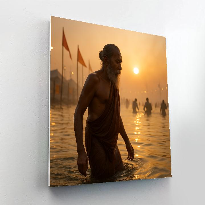Kumbh Mela Sunrise Dip Prayagraj Paint by numbers kits