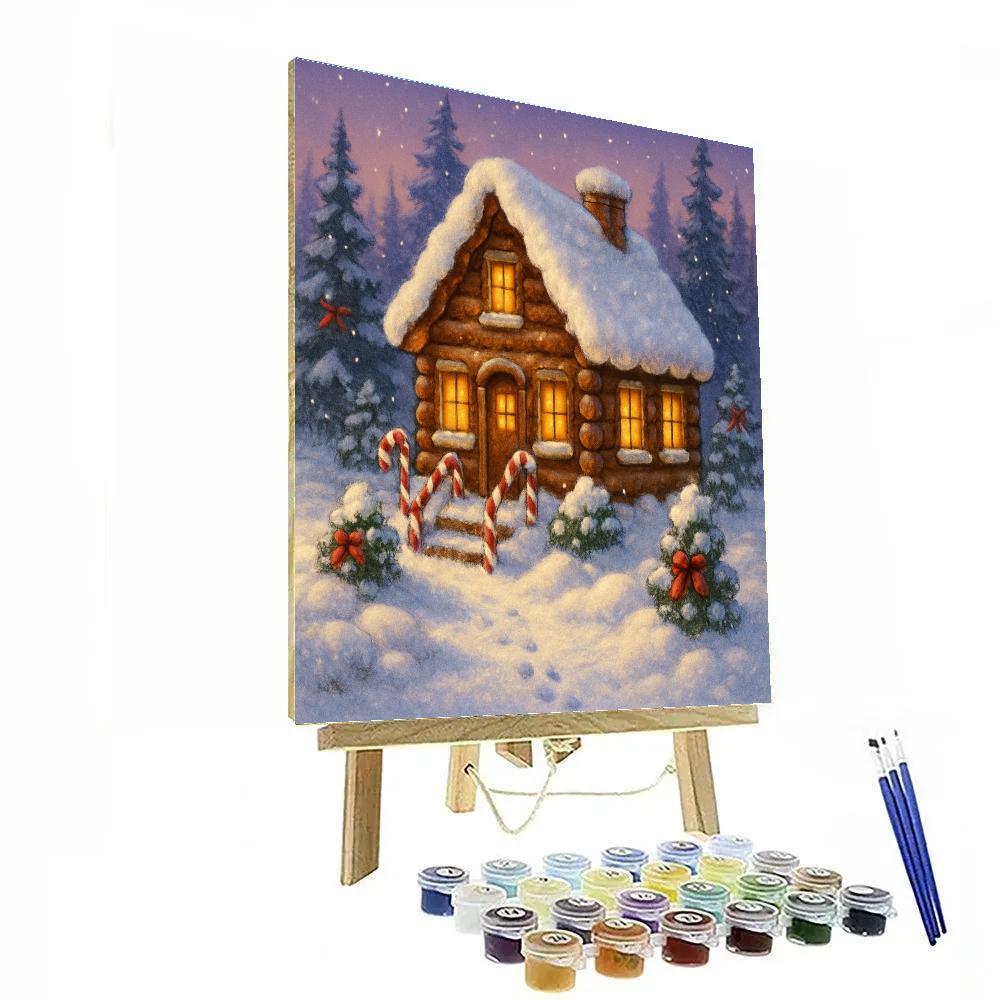 Cozy Cabin Gingerbread Evening Paint by numbers kits