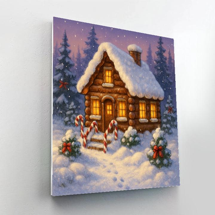Cozy Cabin Gingerbread Evening Paint by numbers kits