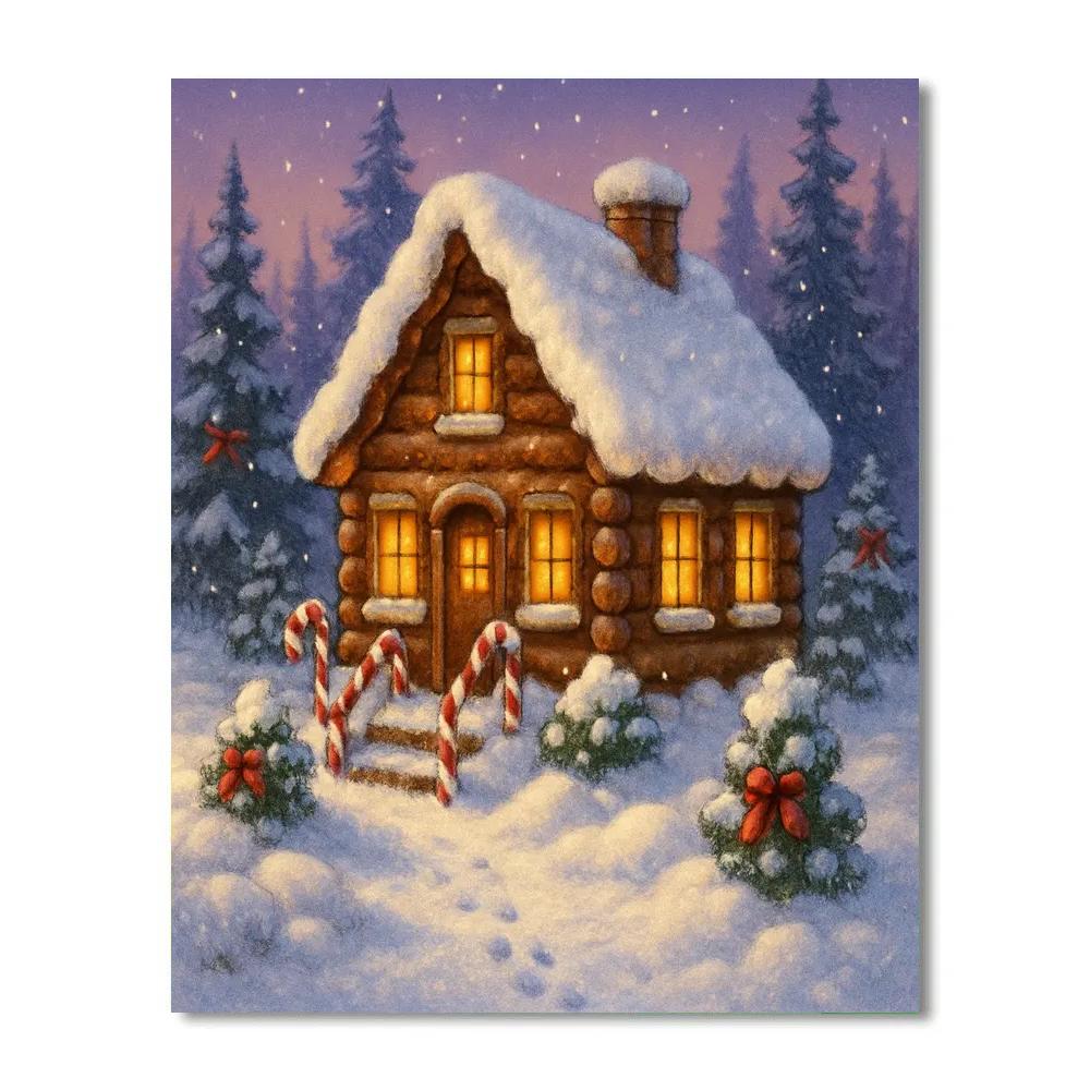 Cozy Cabin Gingerbread Evening Paint by numbers kits