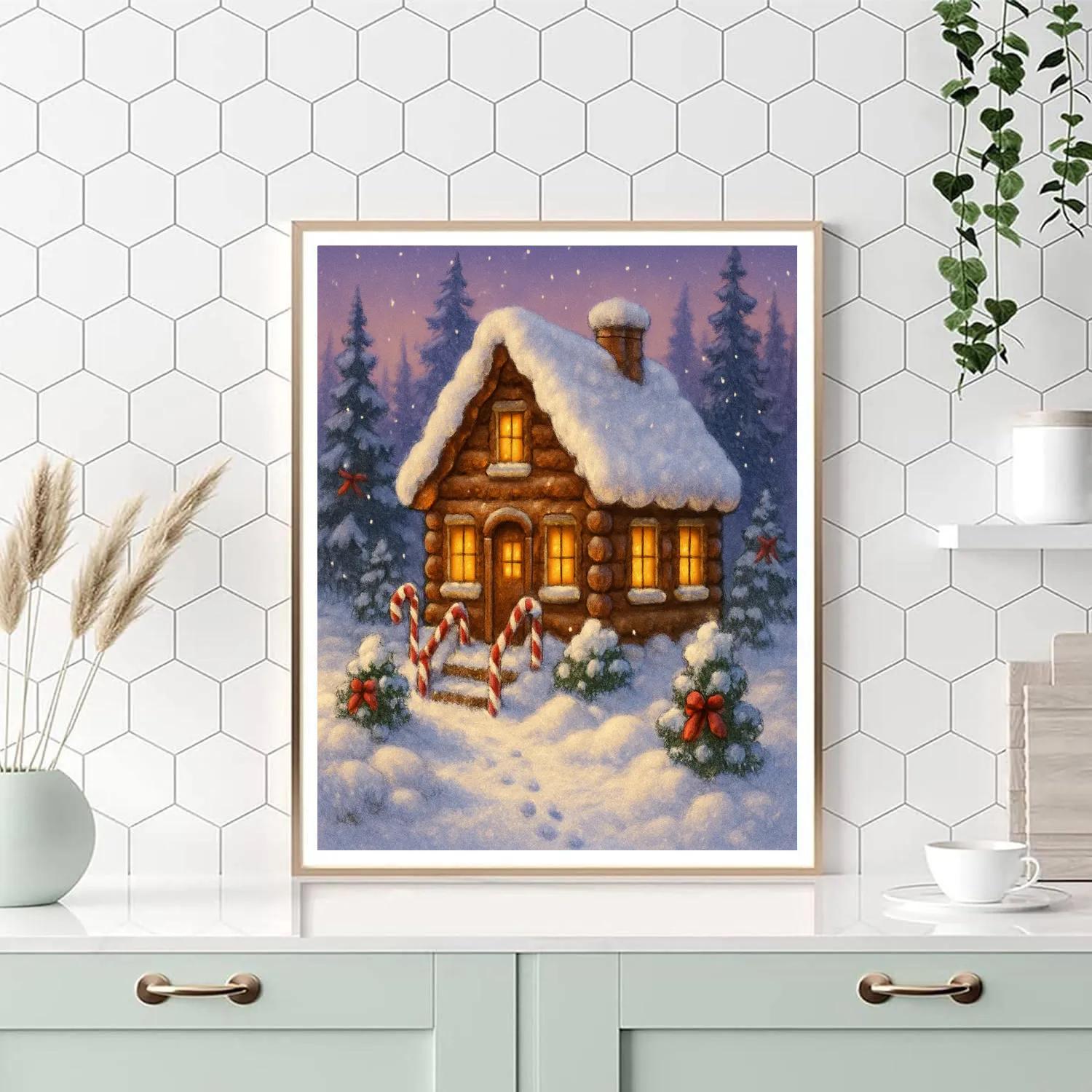 Cozy Cabin Gingerbread Evening Paint by numbers kits