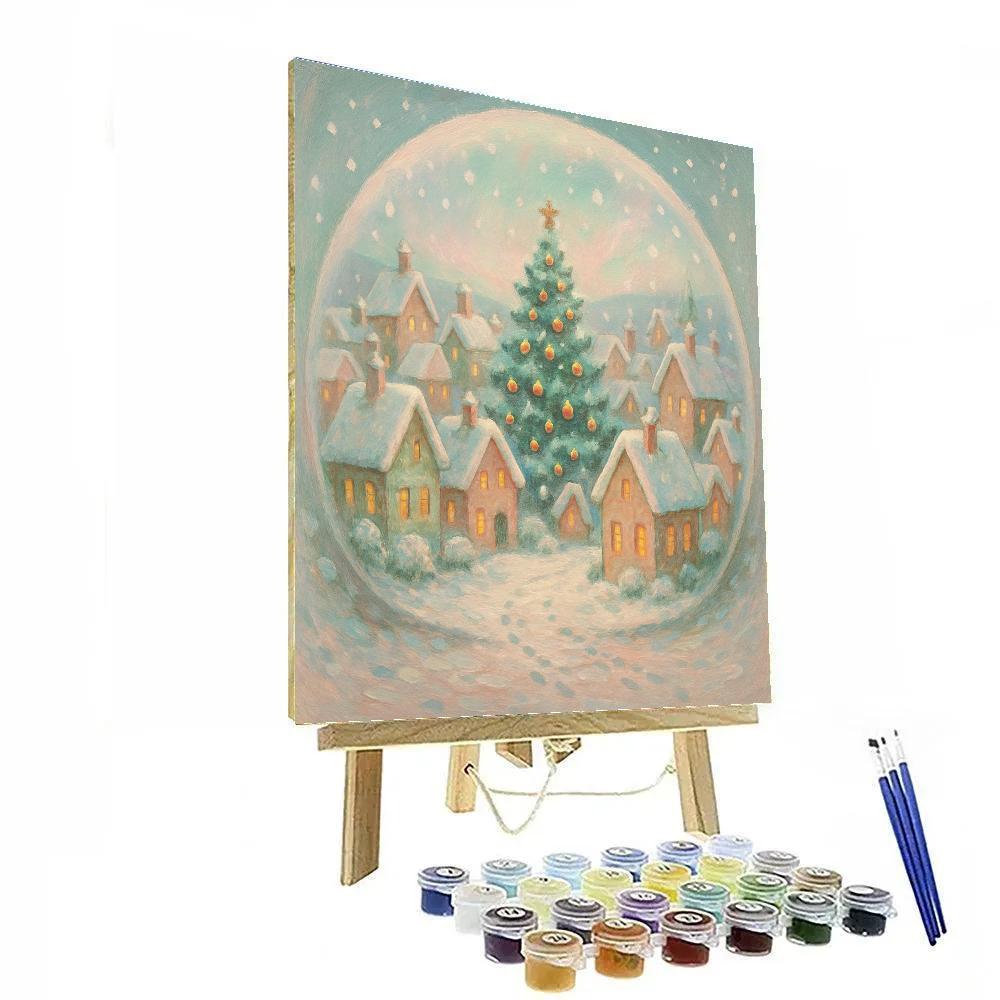 Snowglobe Town Winter Magic DIY paint by numbers