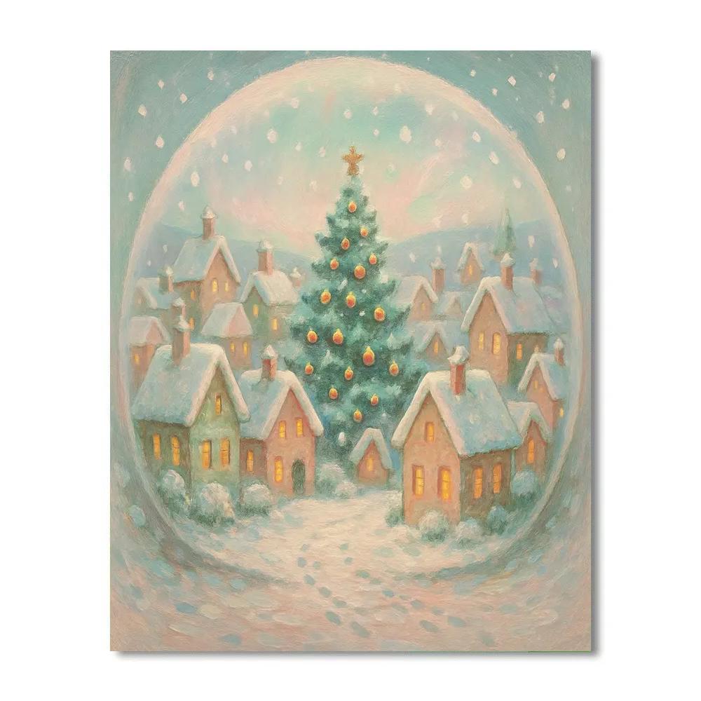 Snowglobe Town Winter Magic DIY paint by numbers