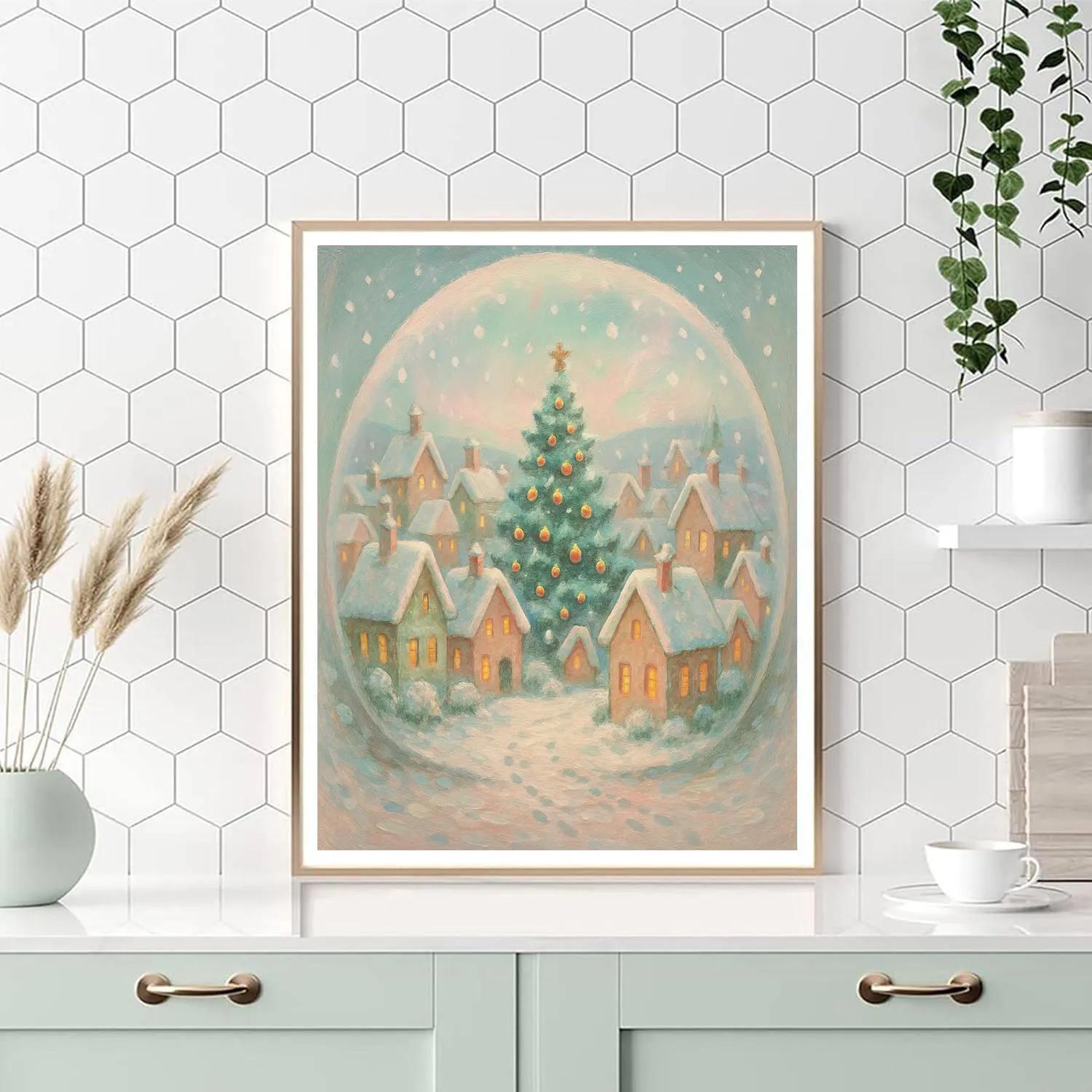 Snowglobe Town Winter Magic DIY paint by numbers