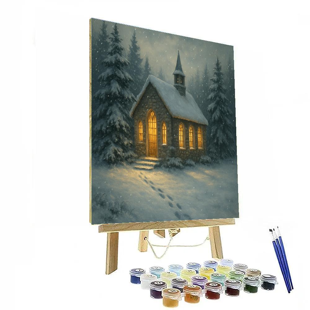 Silent Night Chapel In Pines painting number kit