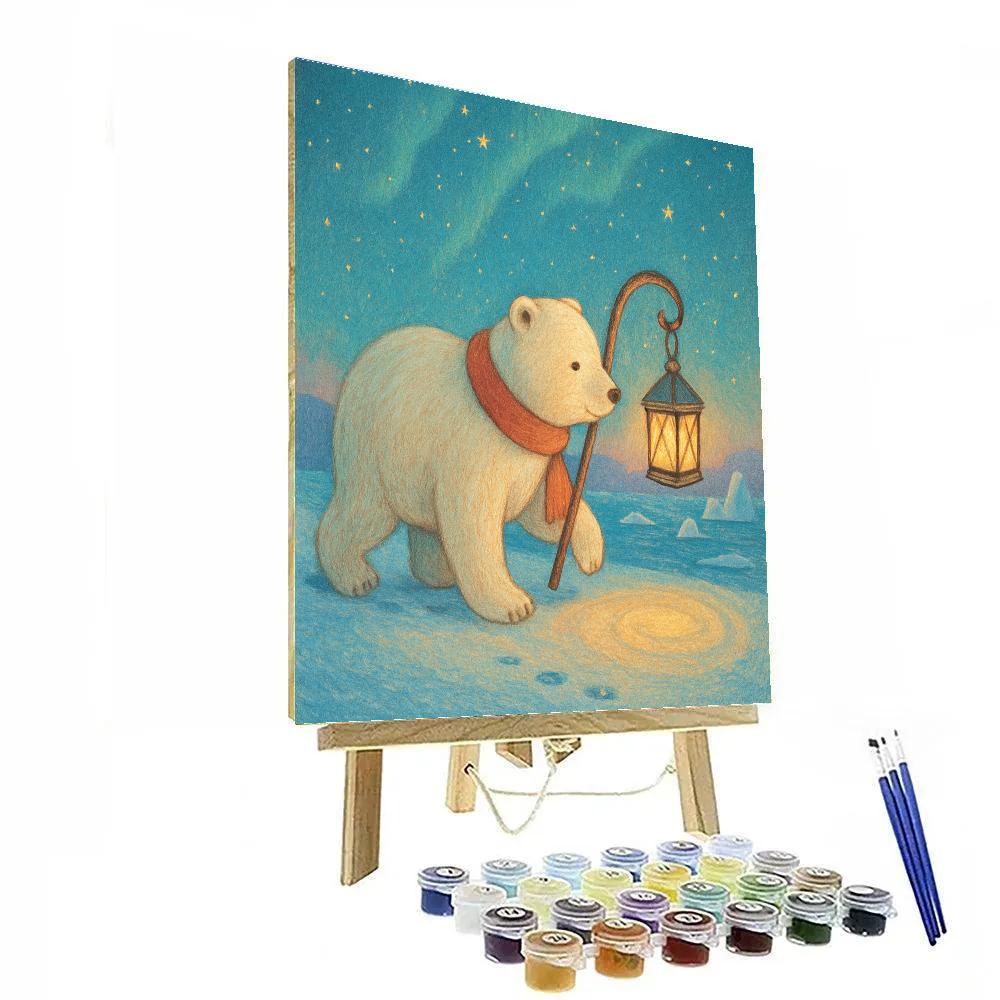 Polar Bear Star Lantern Journey Numbered painting kits