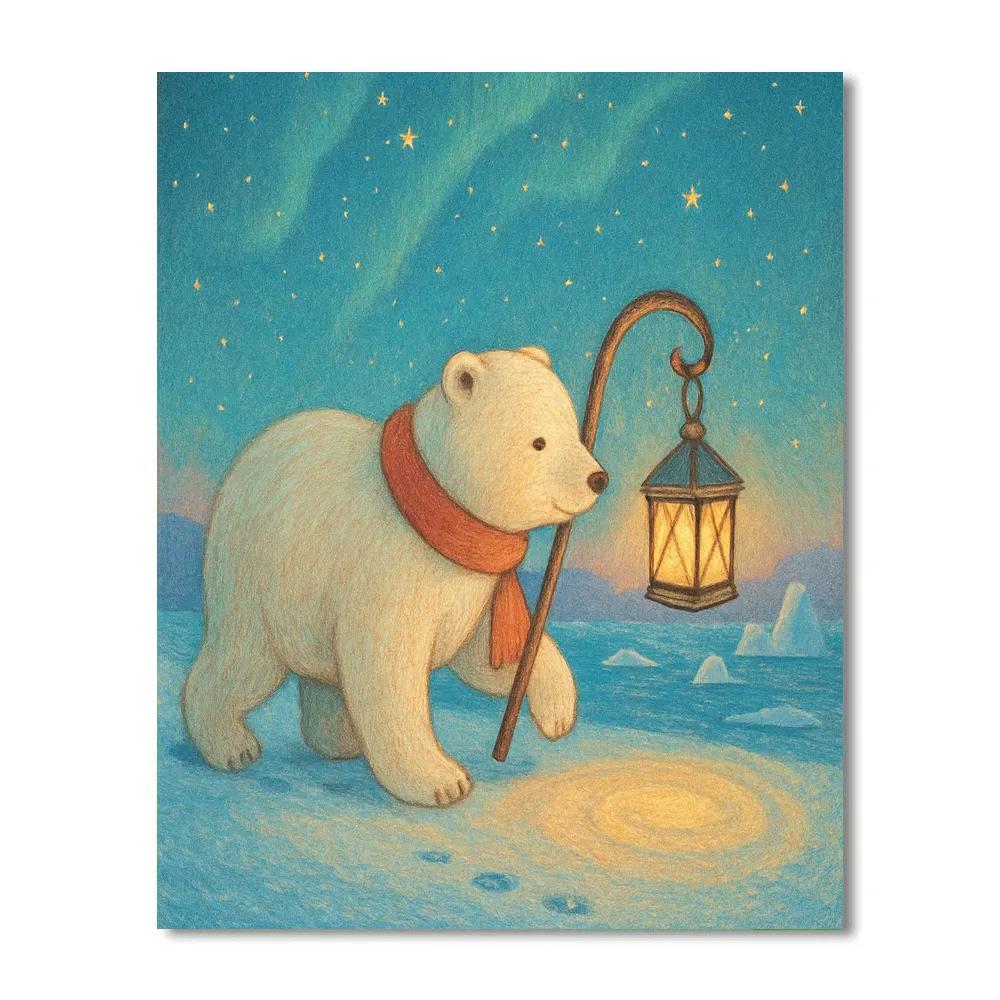 Polar Bear Star Lantern Journey Numbered painting kits