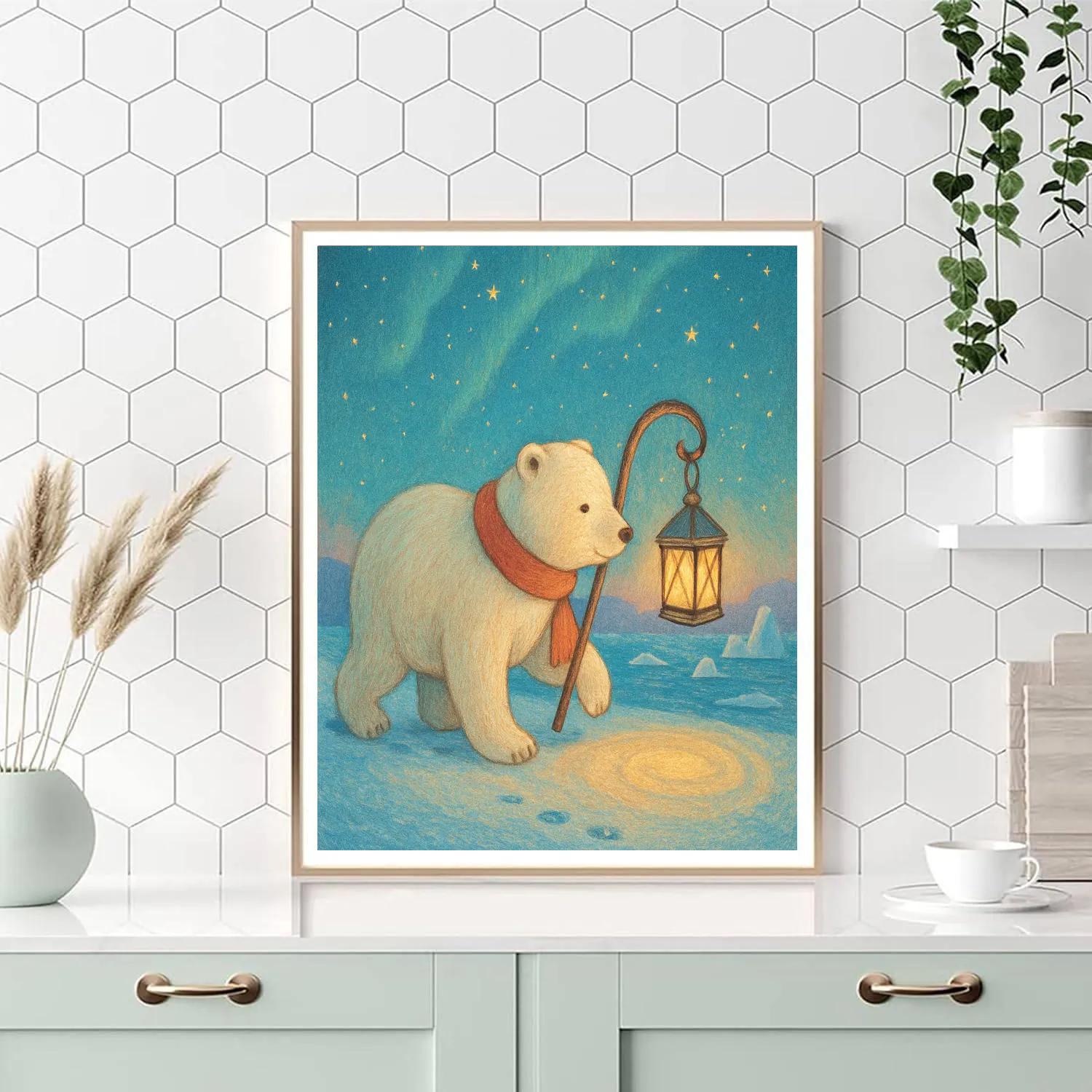 Polar Bear Star Lantern Journey Numbered painting kits
