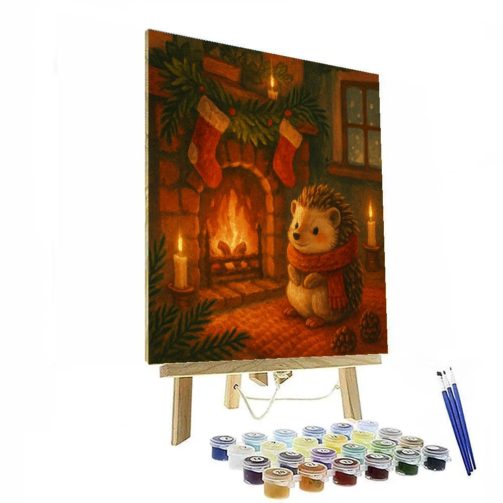 Christmas Hedgehog At Hearth Paint by numbers kits