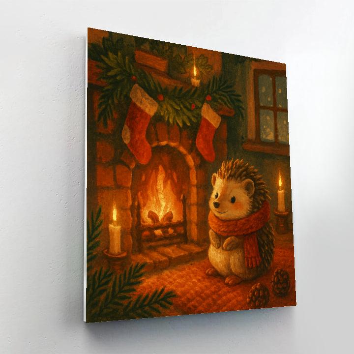 Christmas Hedgehog At Hearth Paint by numbers kits