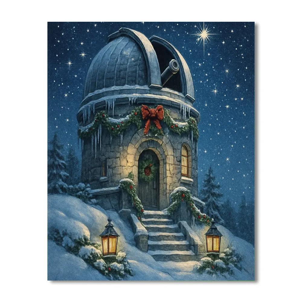 Frozen Observatory Christmas Night Numbered painting kits