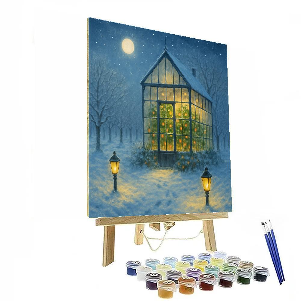 Frosted Greenhouse Christmas Orchard Paint by numbers kits