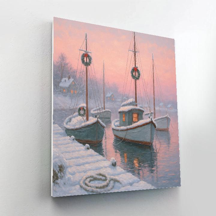 Christmas Dawn Over Sleeping Harbor paint by numbers
