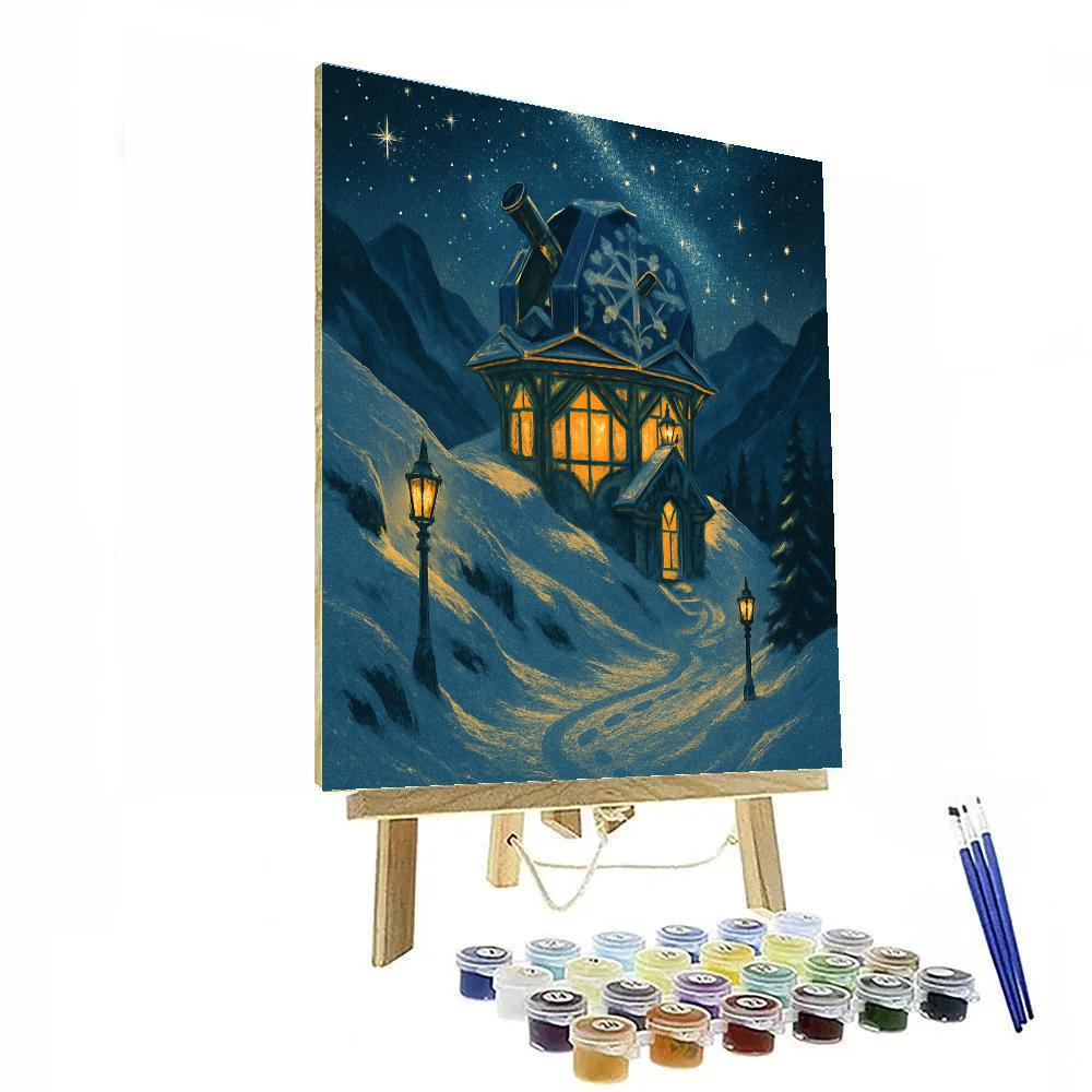 Snowflake Observatory In Alpine Pass paint by color