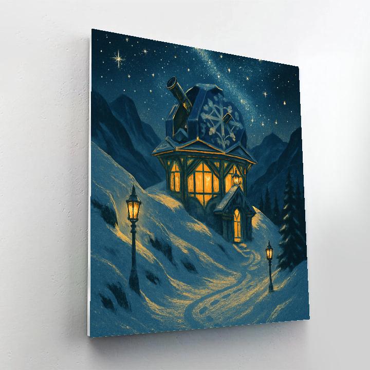 Snowflake Observatory In Alpine Pass paint by color
