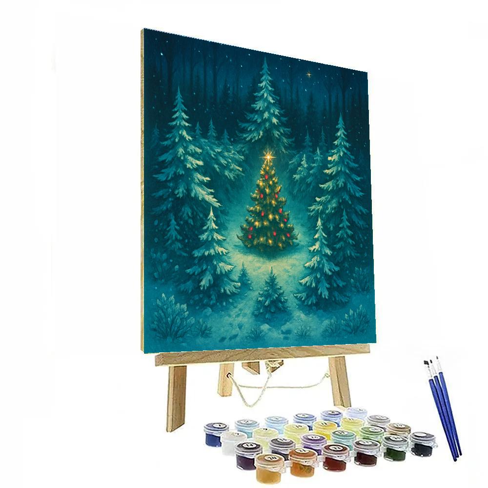 Star Shaped Christmas Tree Clearing Paint by numbers art