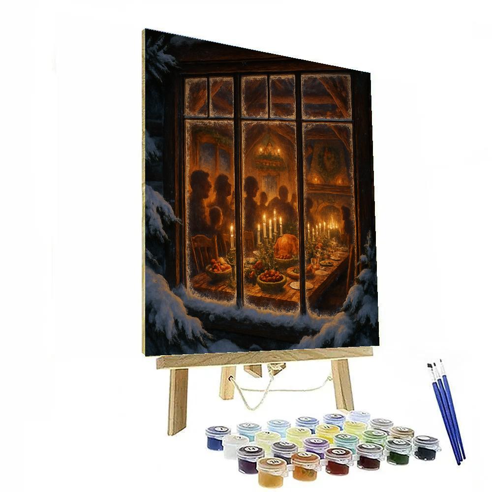 Christmas Feast In Mountain Lodge Paint by numbers kits