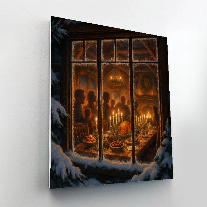 Christmas Feast In Mountain Lodge Paint by numbers kits