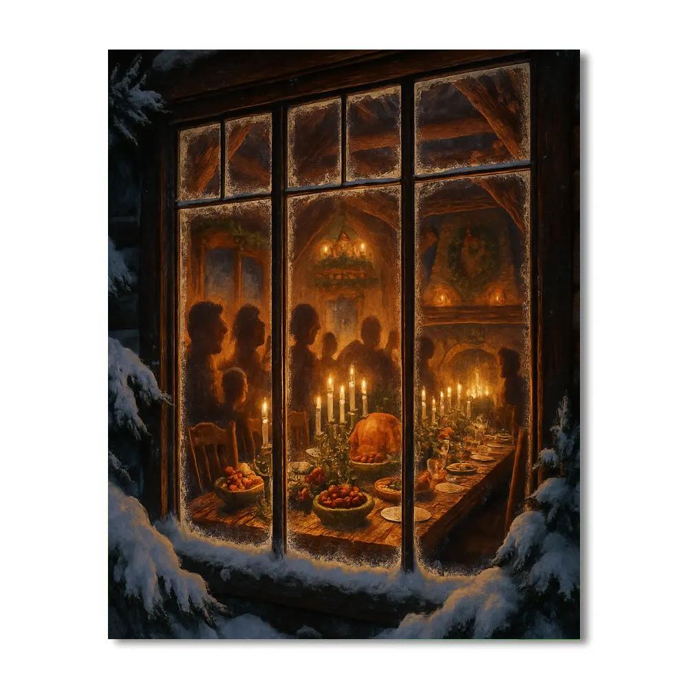 Christmas Feast In Mountain Lodge Paint by numbers kits