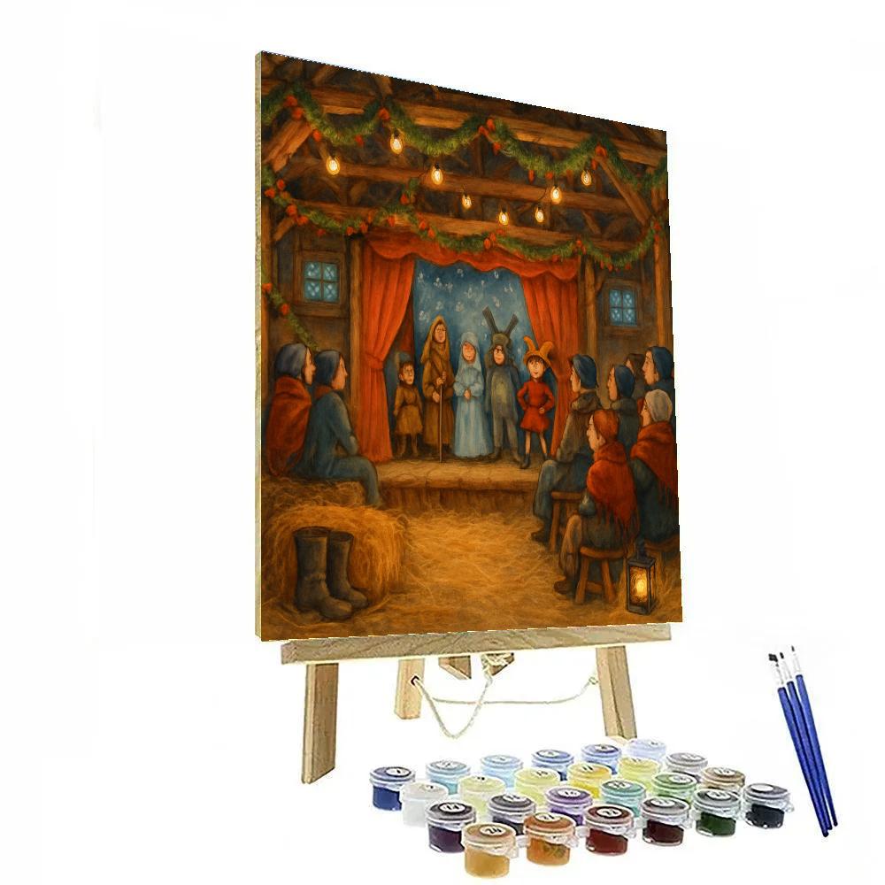 Christmas Pantomime In Village Barn DIY paint by numbers
