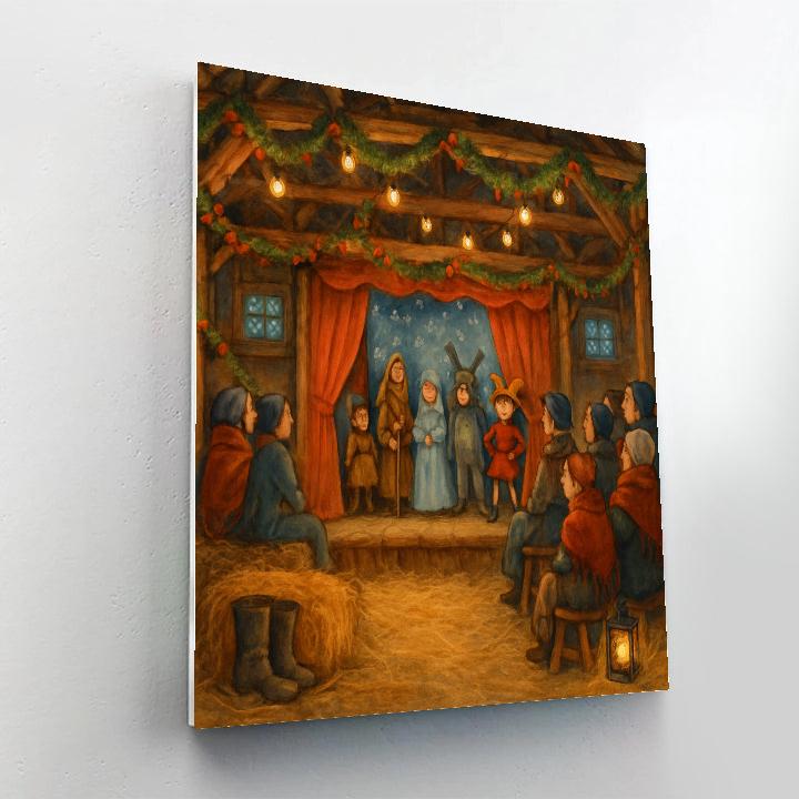 Christmas Pantomime In Village Barn DIY paint by numbers
