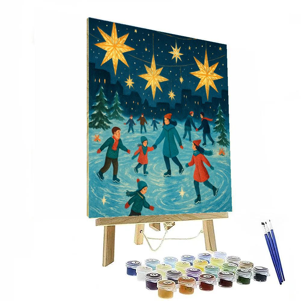 Ice Skating Under Suspended Stars painting number kit