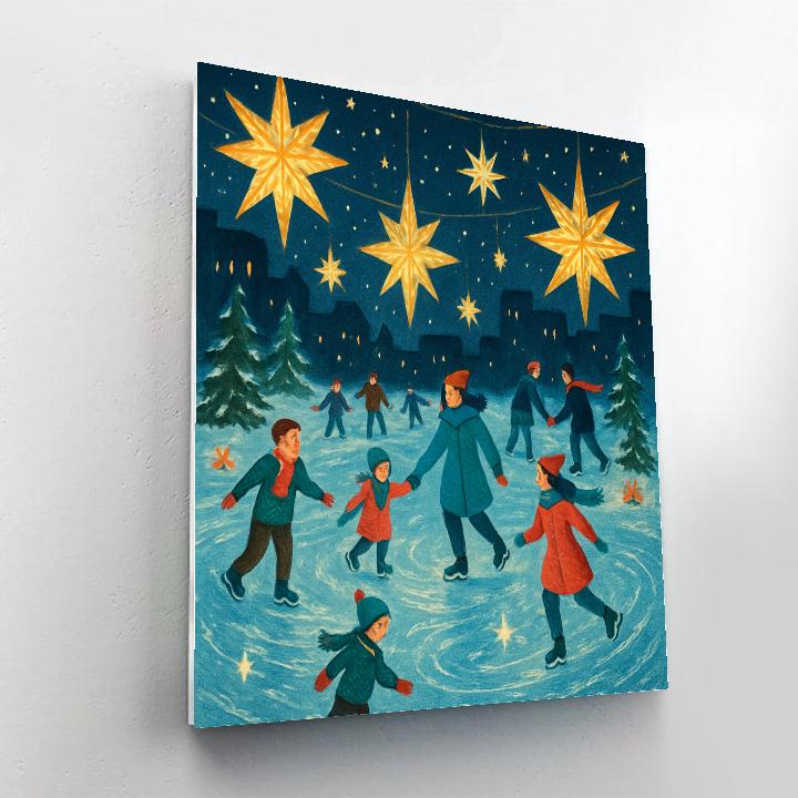 Ice Skating Under Suspended Stars painting number kit