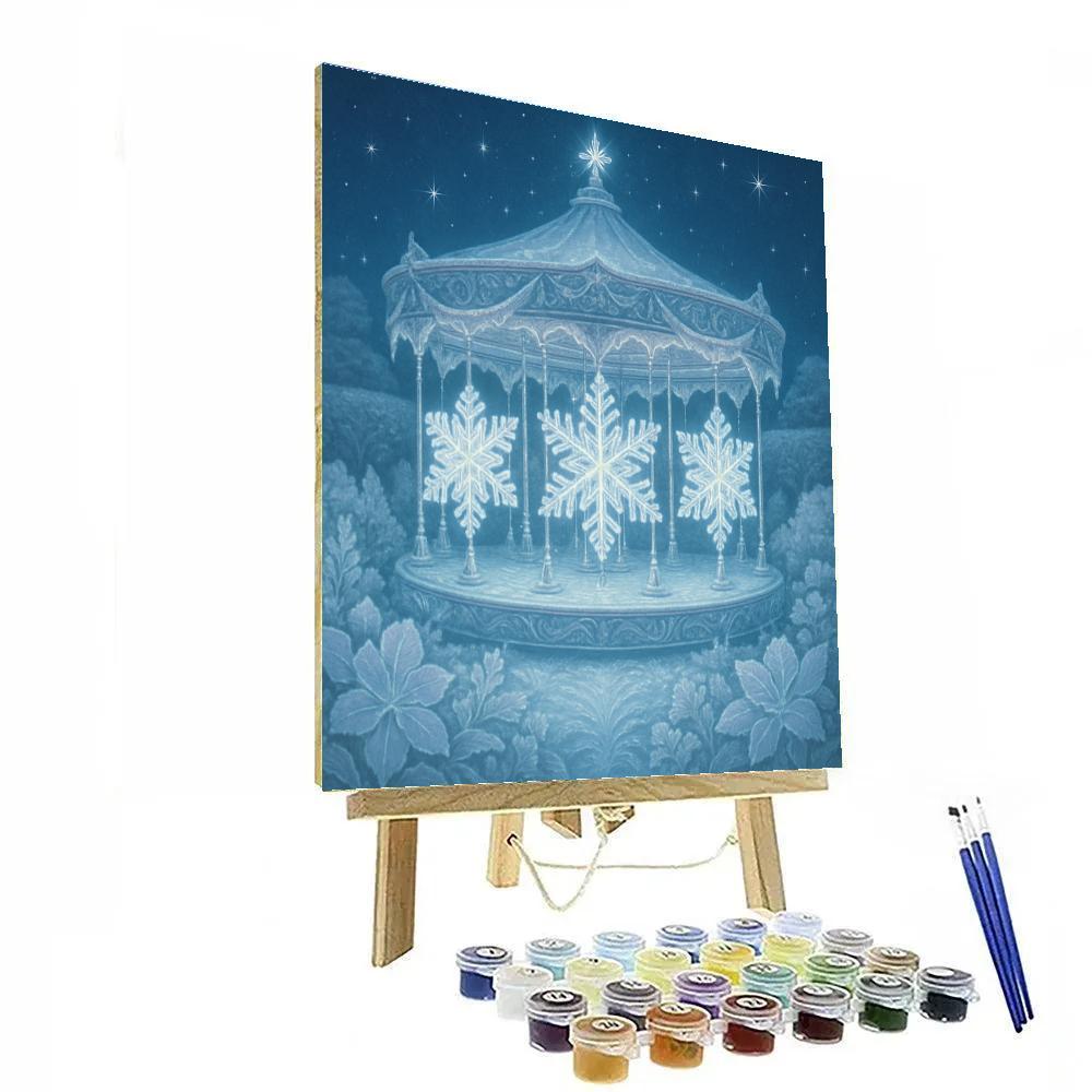 Ice Garden Carousel Of Snowflakes Number painting